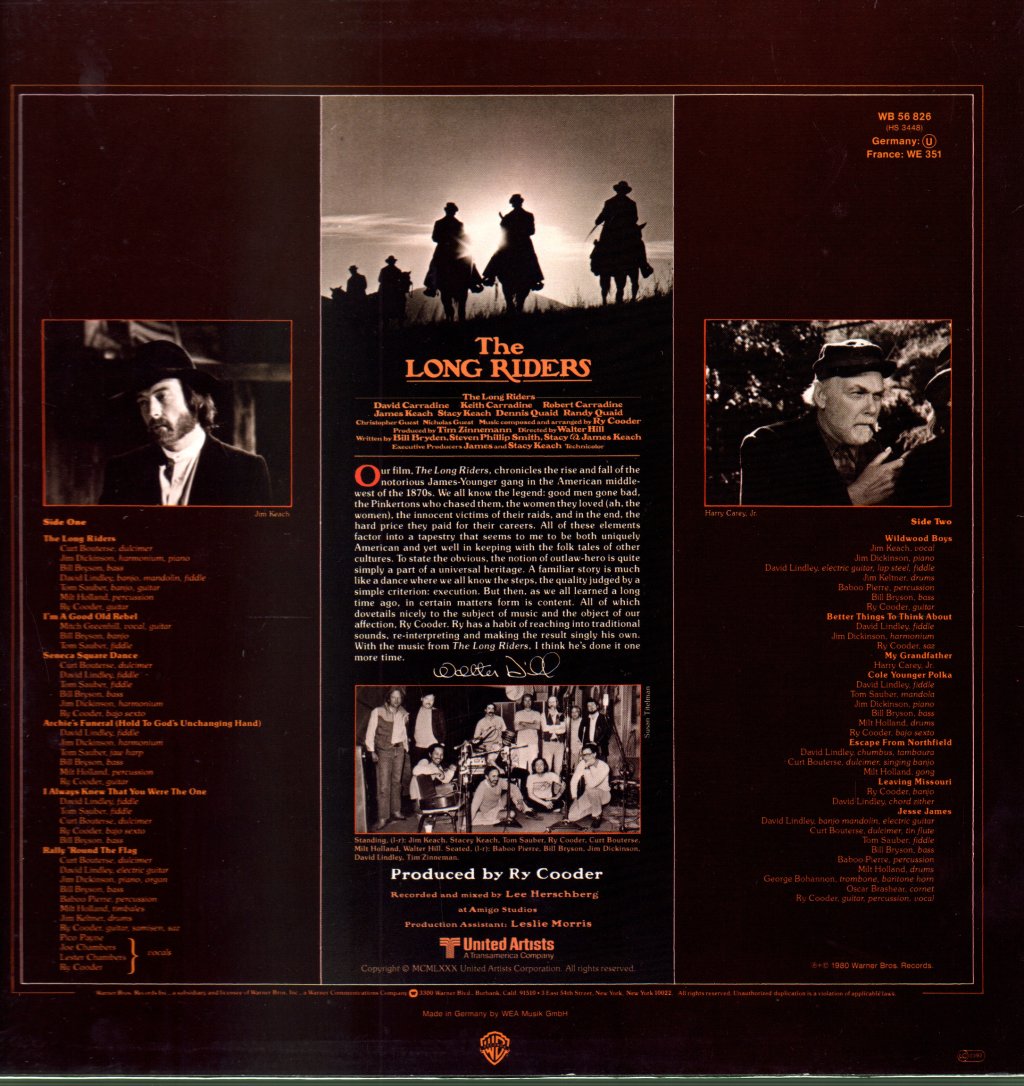 Ry Cooder - Long Riders - Lp