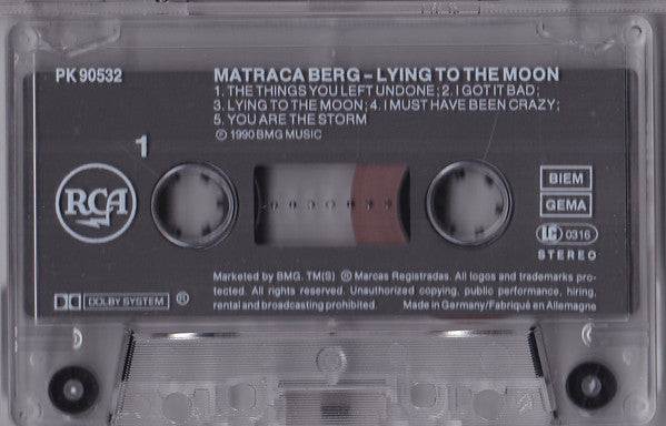 Matraca Berg - Lying To The Moon - Cassette
