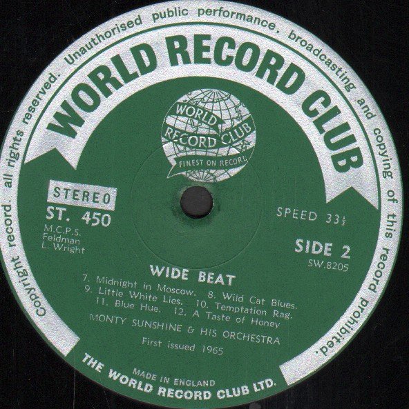 Monty Sunshine And His Orchestra - Wide Beat - Lp