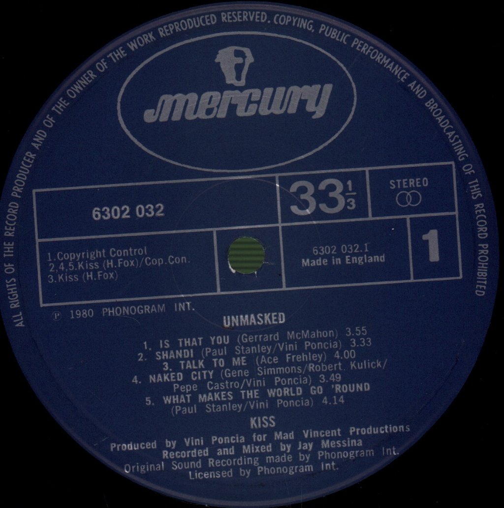 Kiss - Unmasked - Lp
