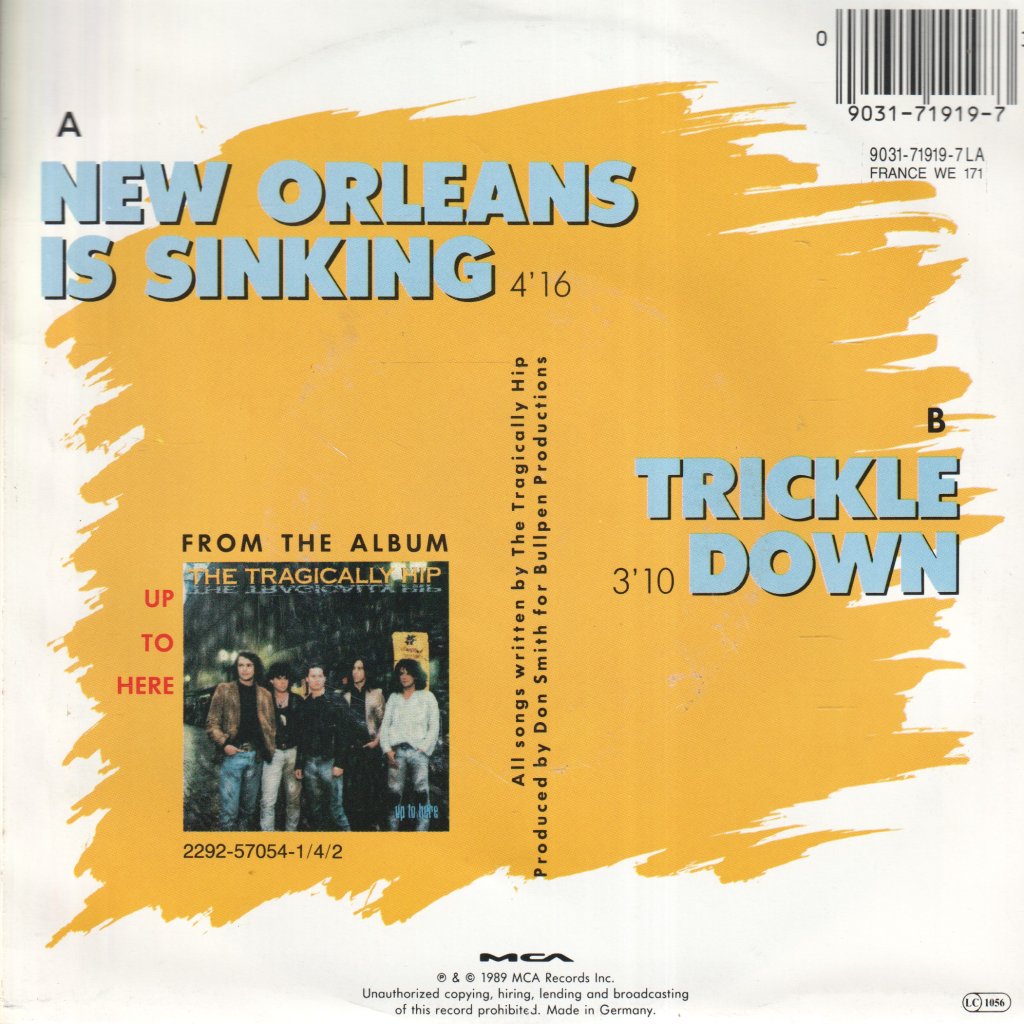 Tragically Hip - New Orleans Is Sinking - 7 Inch