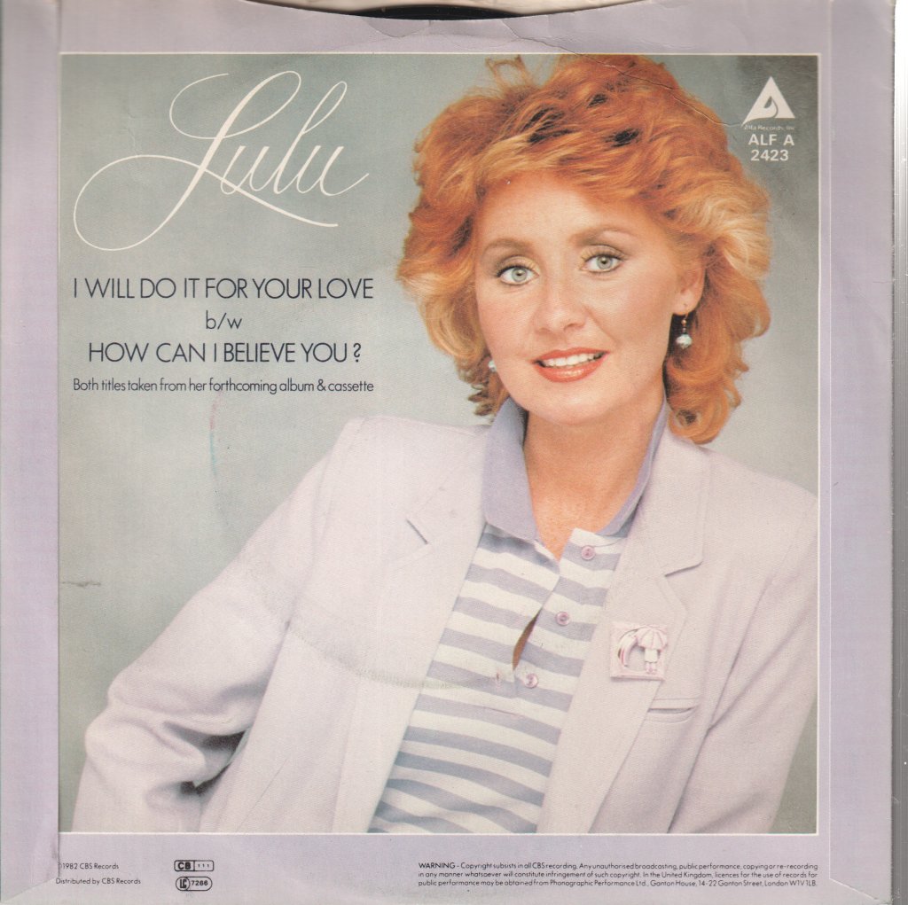 Lulu - I Will Do It For Your Love - 7 Inch