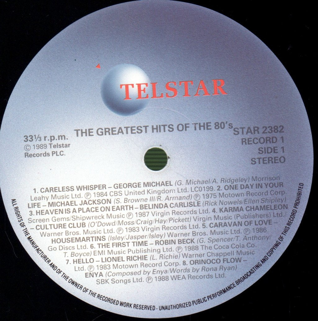 Various Artists - Greatest Hits Of The 80's - Triple Lp