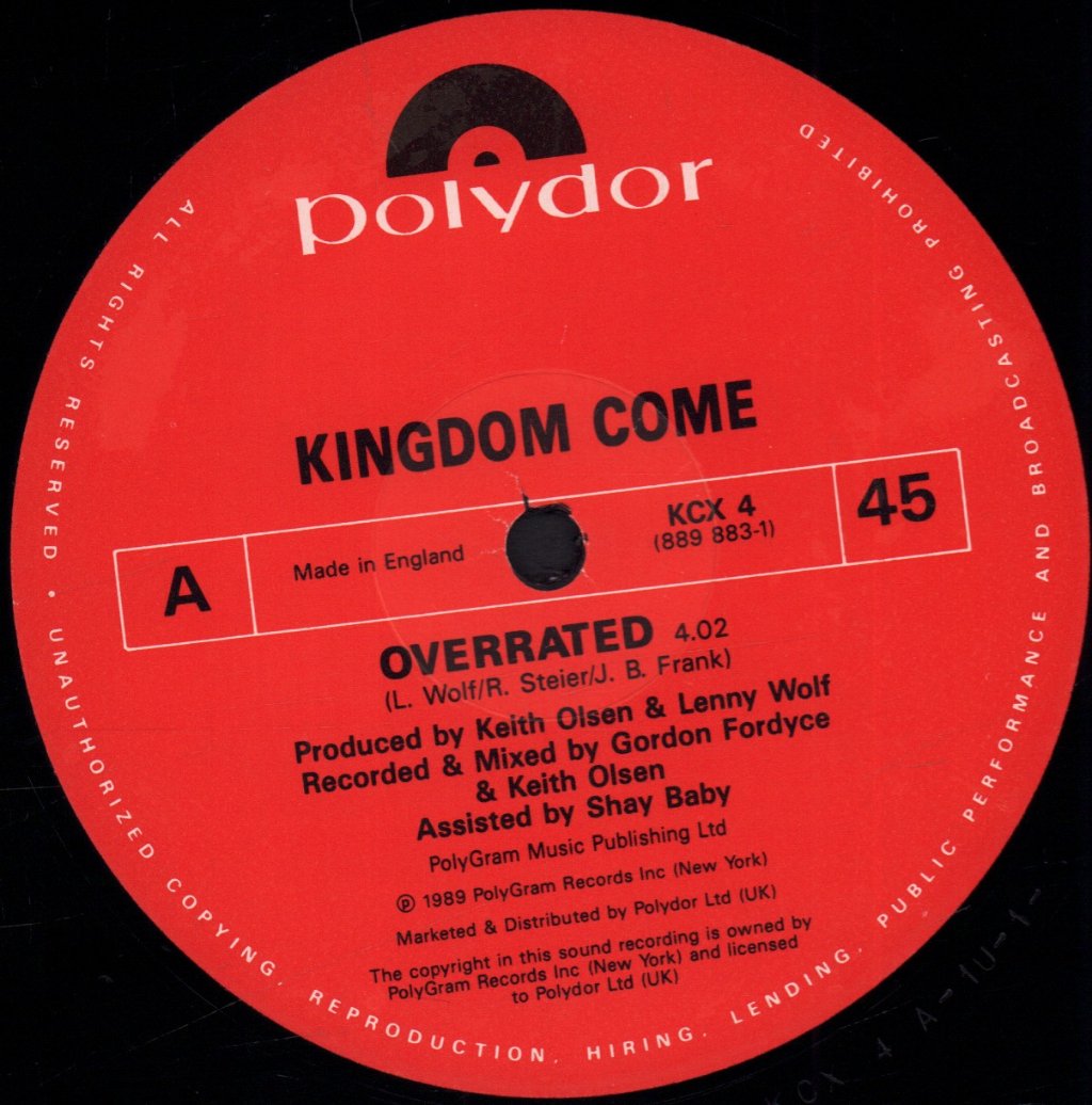 Kingdom Come (80'S/90'S Rock/Metal Group) - Overated - 12 Inch