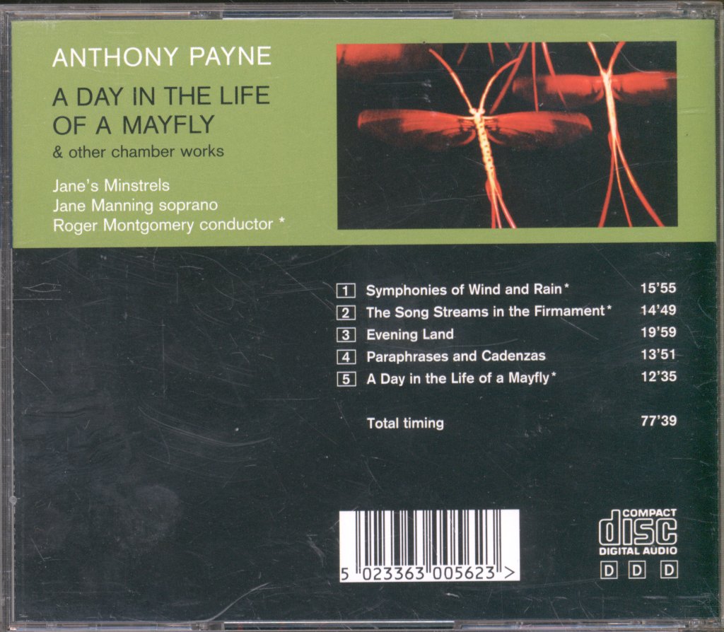 Jane's Minstrels - Anthony Payne - A Day In The Life Of A Mayfly & Other Chamber Works - Cd