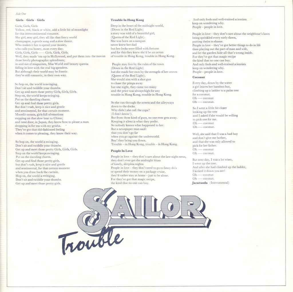 Sailor - Trouble - Lp