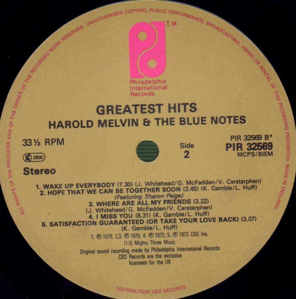 Harold Melvin And The Blue Notes - Greatest Hits - Lp