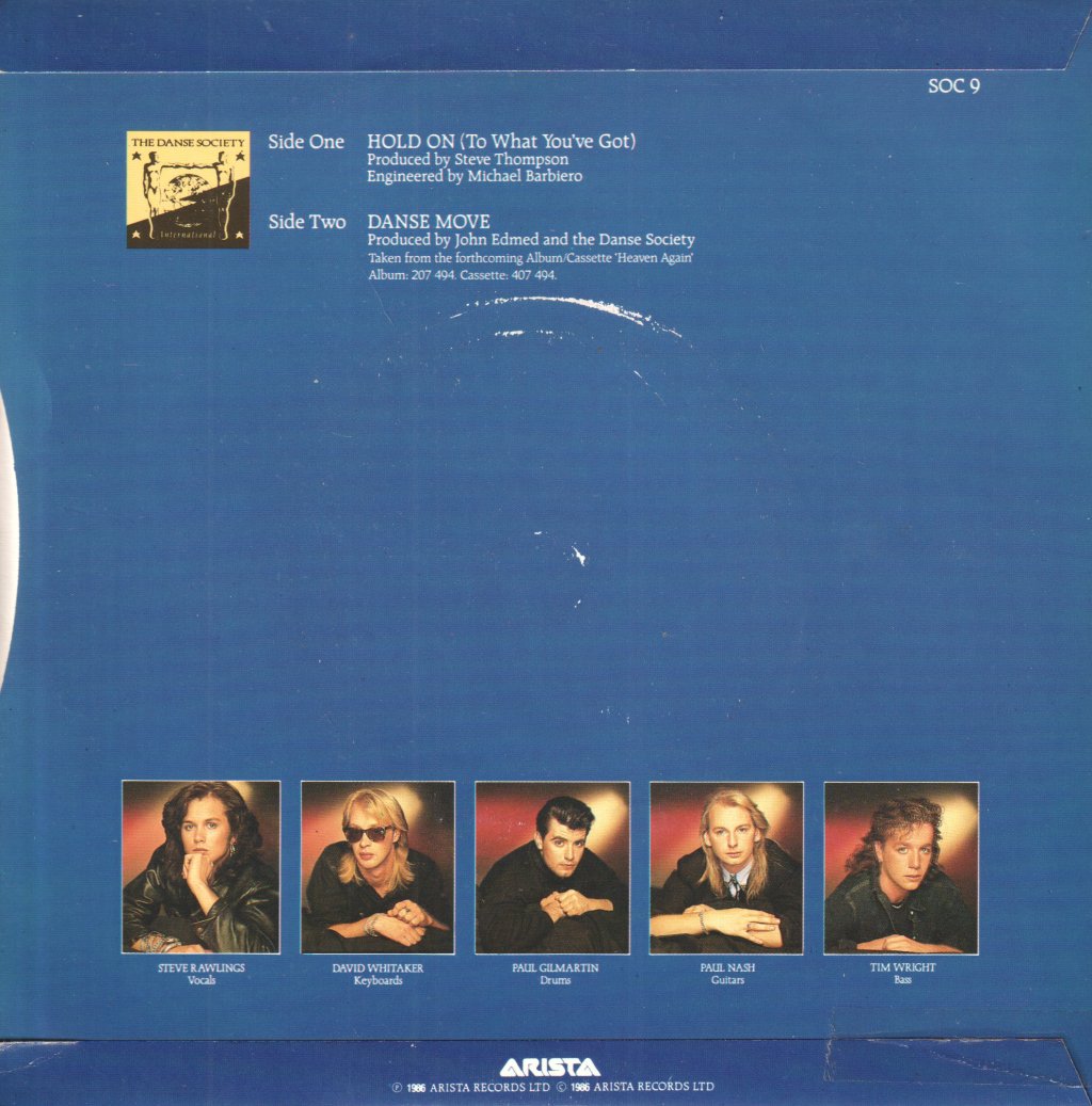 Danse Society - Hold On - 7 Inch