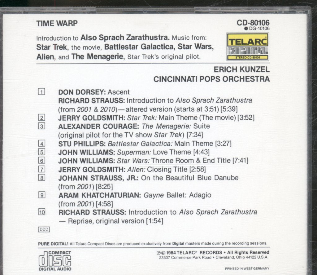 Erich Kunzel / Cincinnati Pops Orchestra - Time Warp - Cd