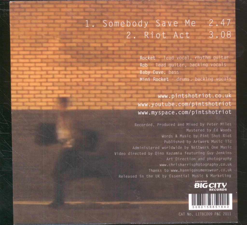 Pint Shot Riot - Somebody Save Me - Cd