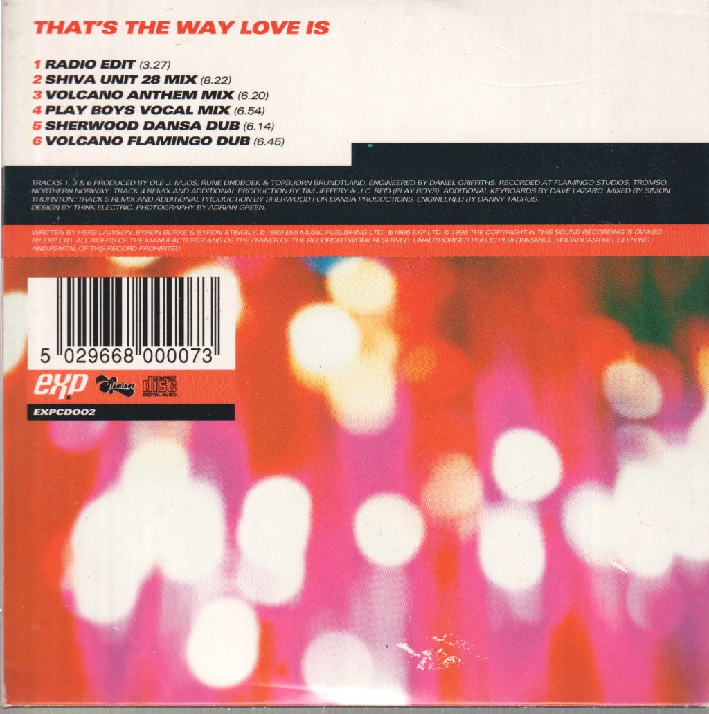 volcano (house) - That's The Way Love Is - Cd