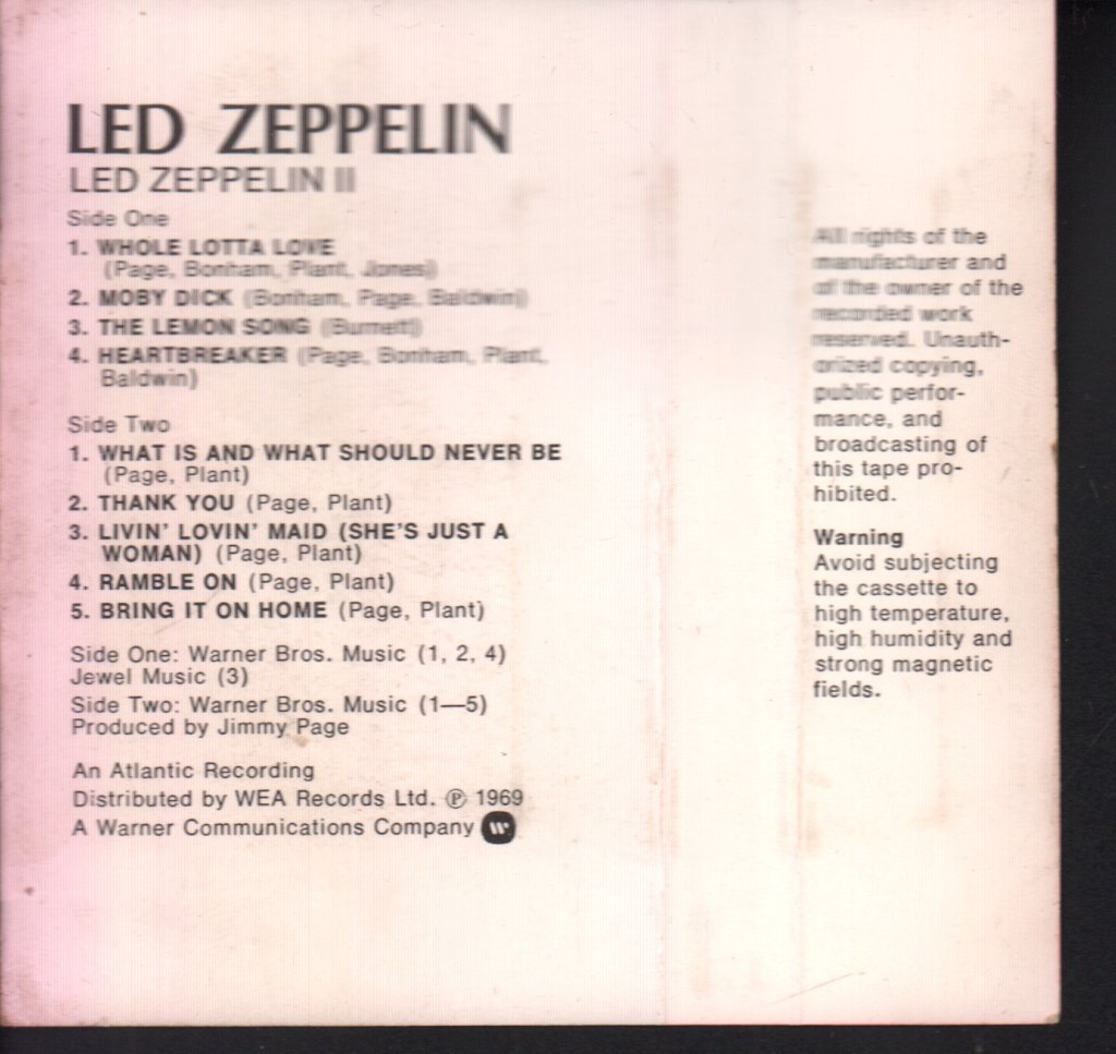 Led Zeppelin - Led Zeppelin II - Cassette