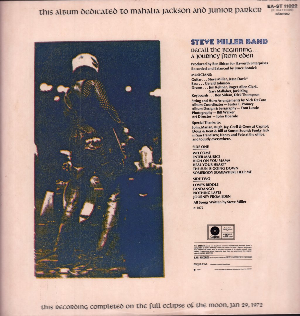 Steve Miller Band - Recall The Beginning A Journey From Eden - Lp