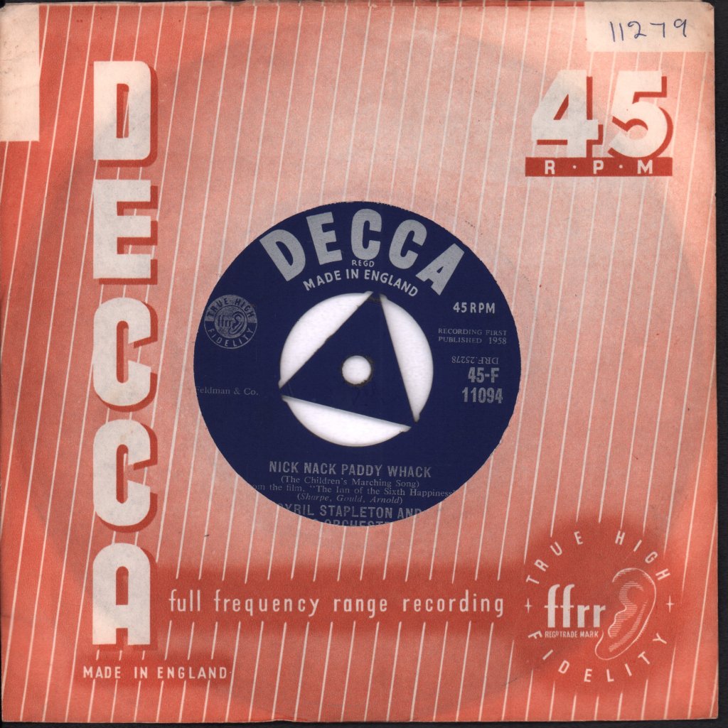 Cyril Stapleton And His Orchestra - Nick Nack Paddy Whack - 7 Inch