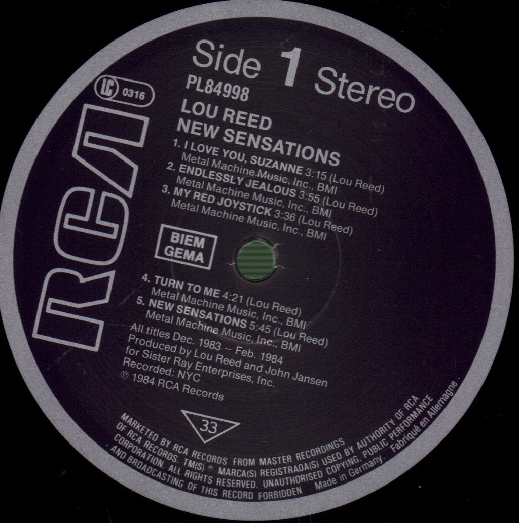Lou Reed - New Sensations - Lp