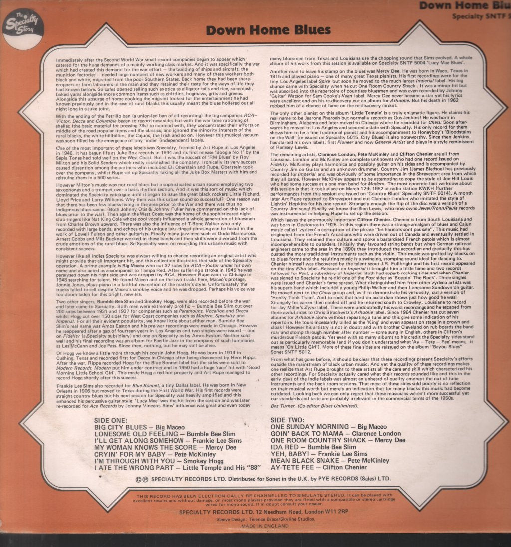 Various Artists - Down Home Blues - Lp