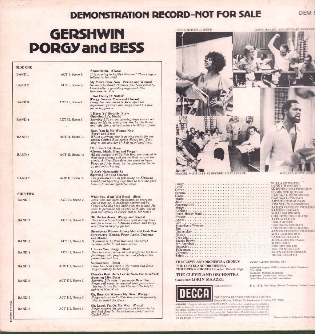 George Gershwin - Porgy And Bess - The World Premiere Complete Recording - Lp