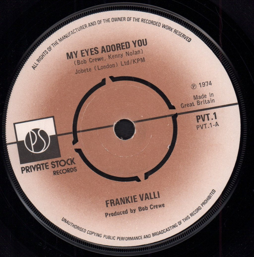 Frankie Valli - My Eyes Adored You - 7 Inch