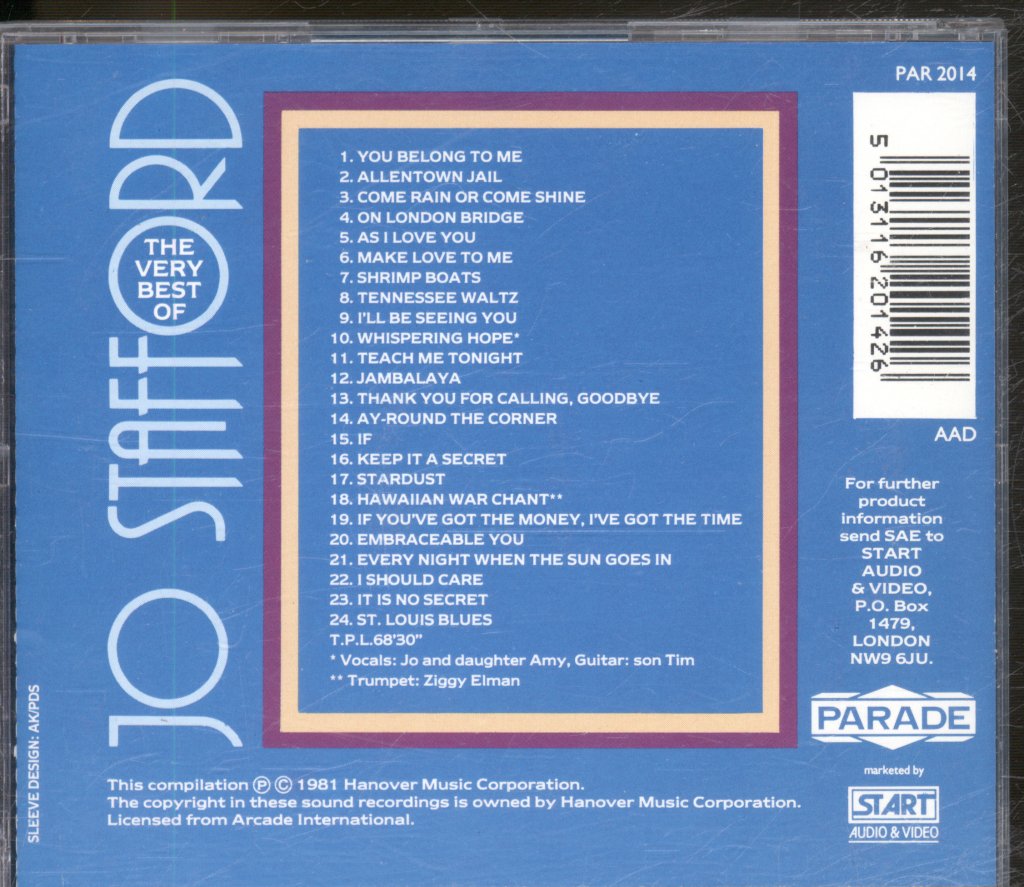 Jo Stafford - Very Best Of - Cd