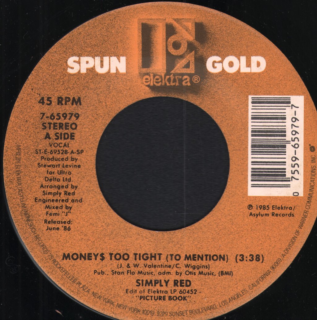 Simply Red - Money's Too Tight To Mention / Holding Back The Years - 7 Inch