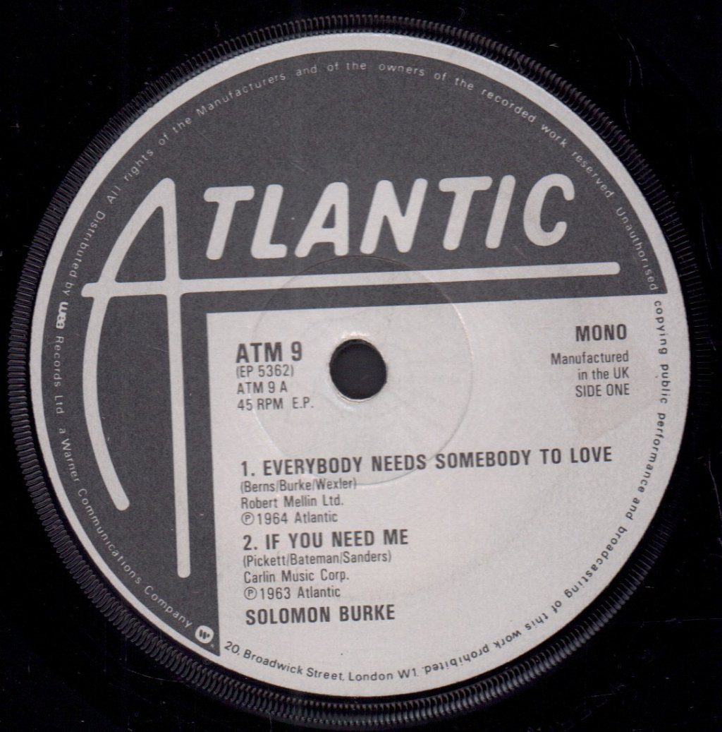 Solomon Burke/Rufus Thomas - Everybody Needs Somebody To Love/Walking The Dog - 7 Inch