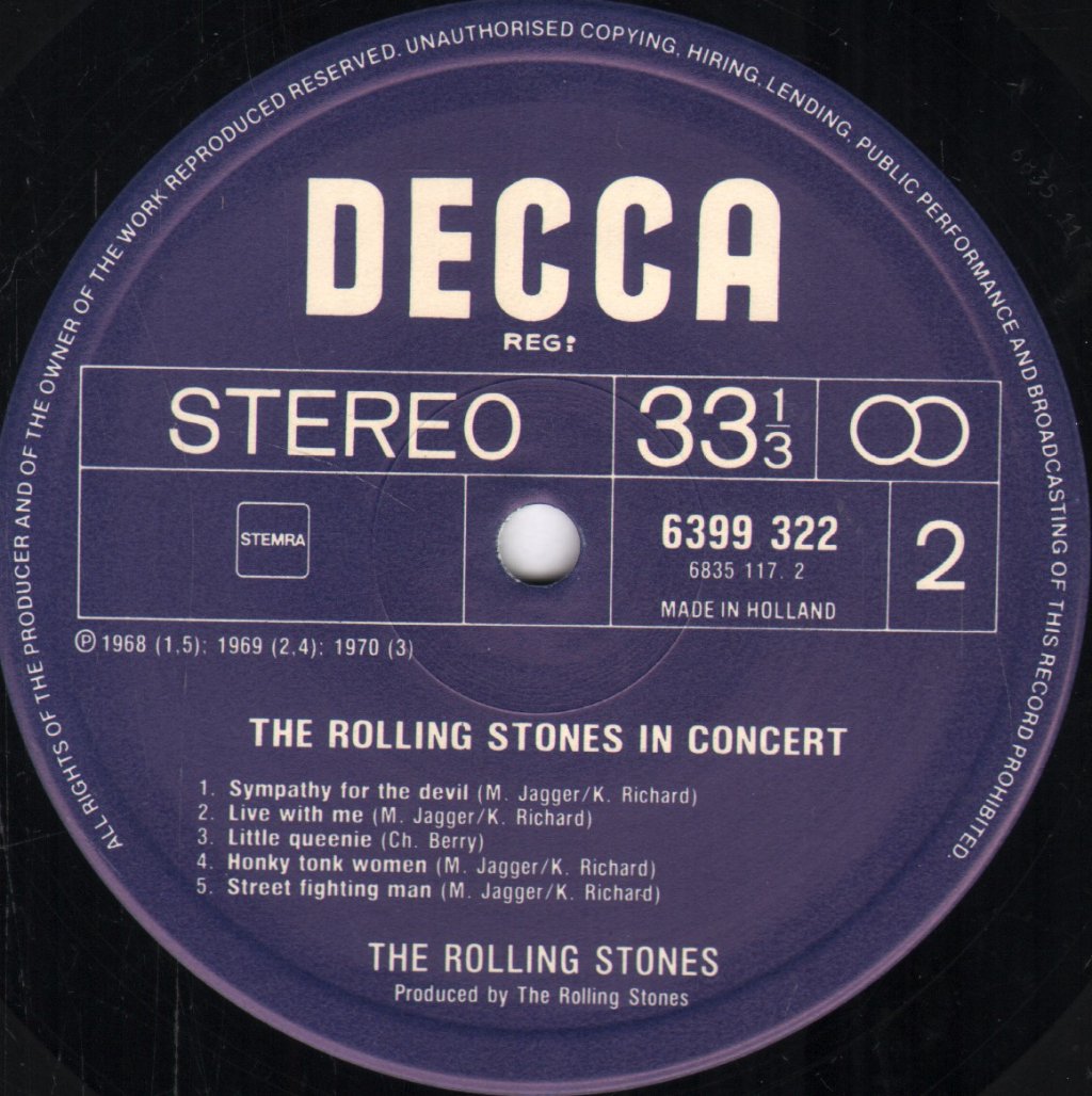 Rolling Stones - In Concert - Double Lp