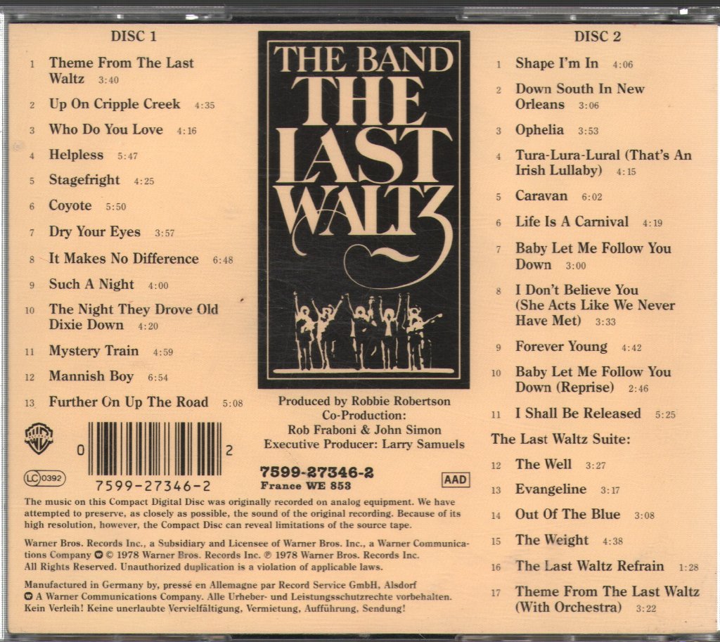 Band - Last Waltz - Double Cd