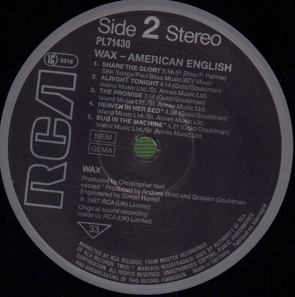 Wax - American English - Lp