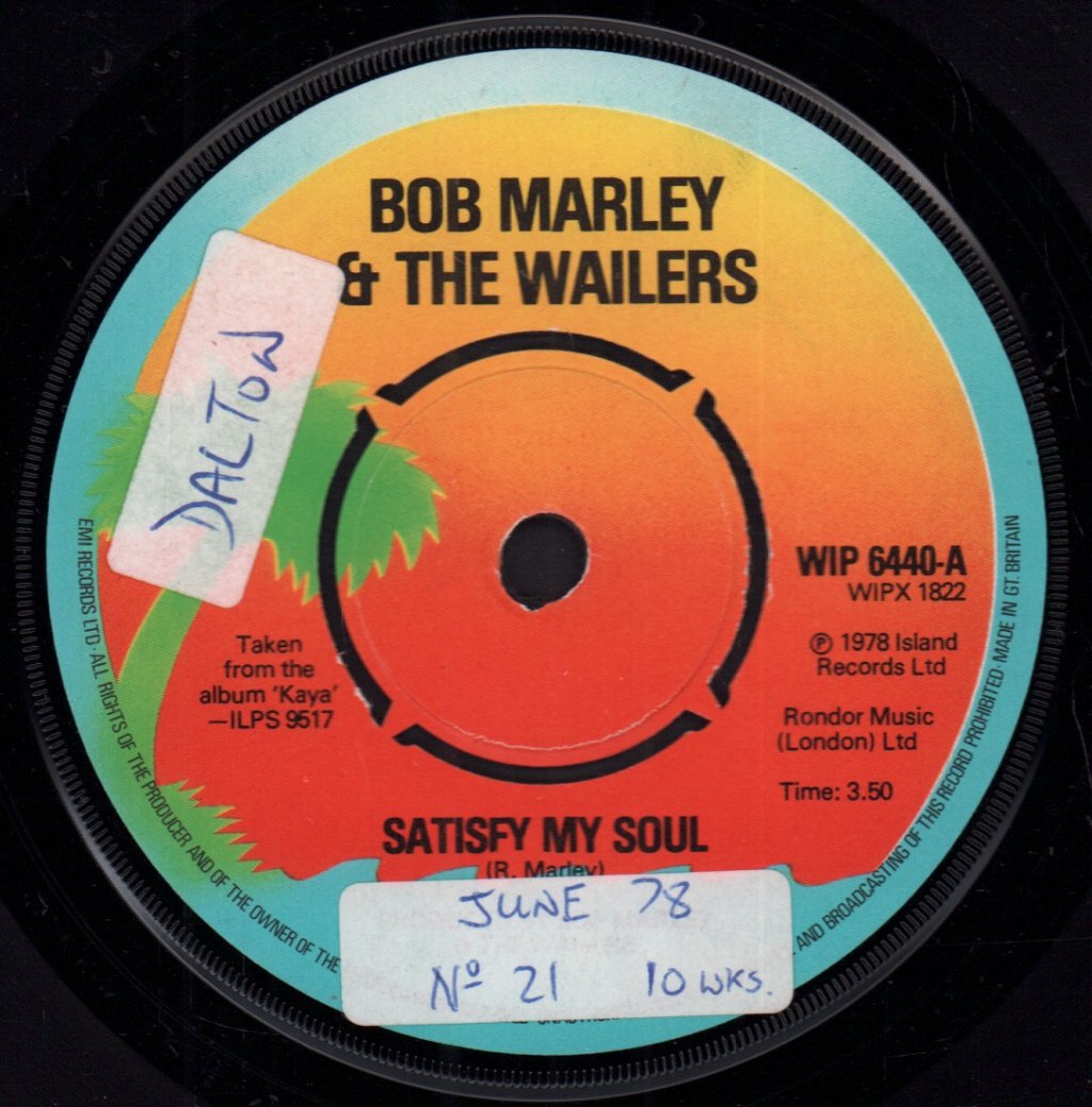 Bob Marley And The Wailers - Satisfy My Soul - 7 Inch