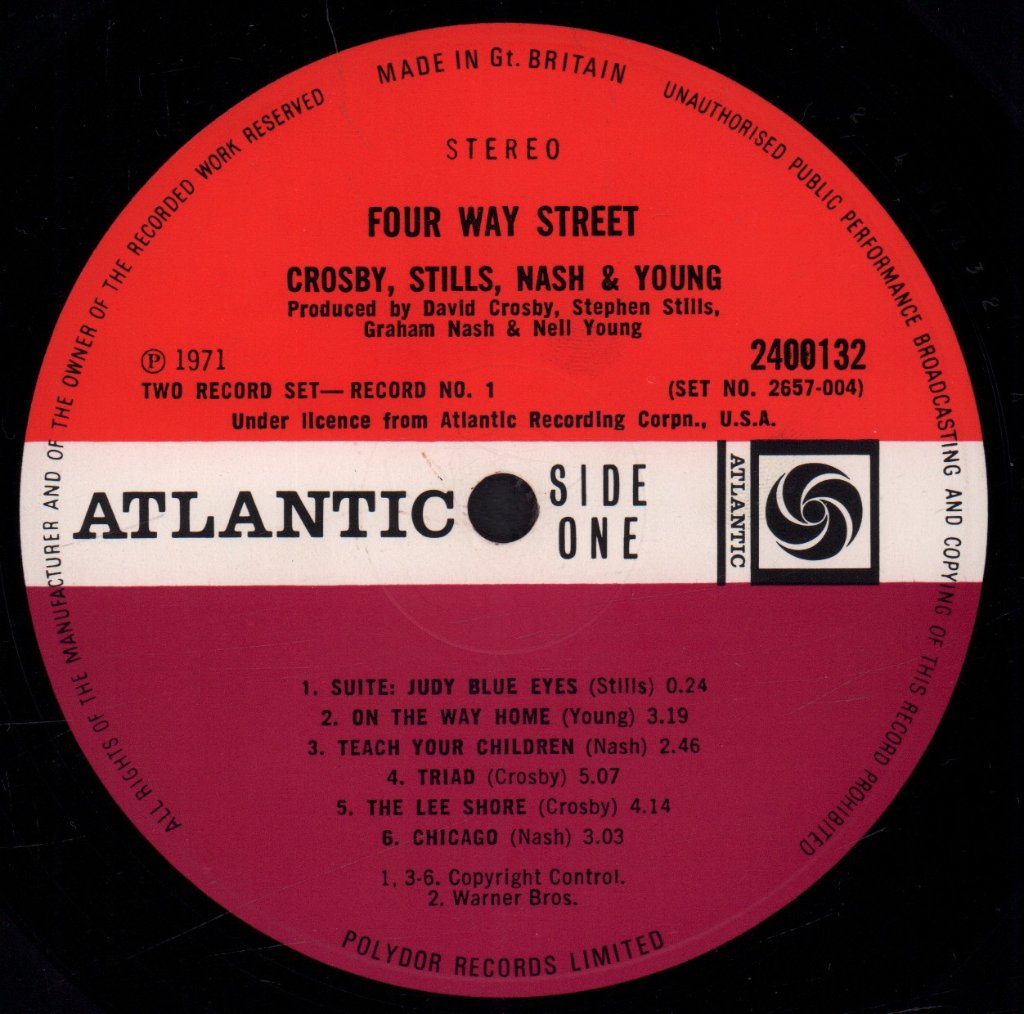 Crosby Stills Nash And Young - 4 Way Street - Double Lp