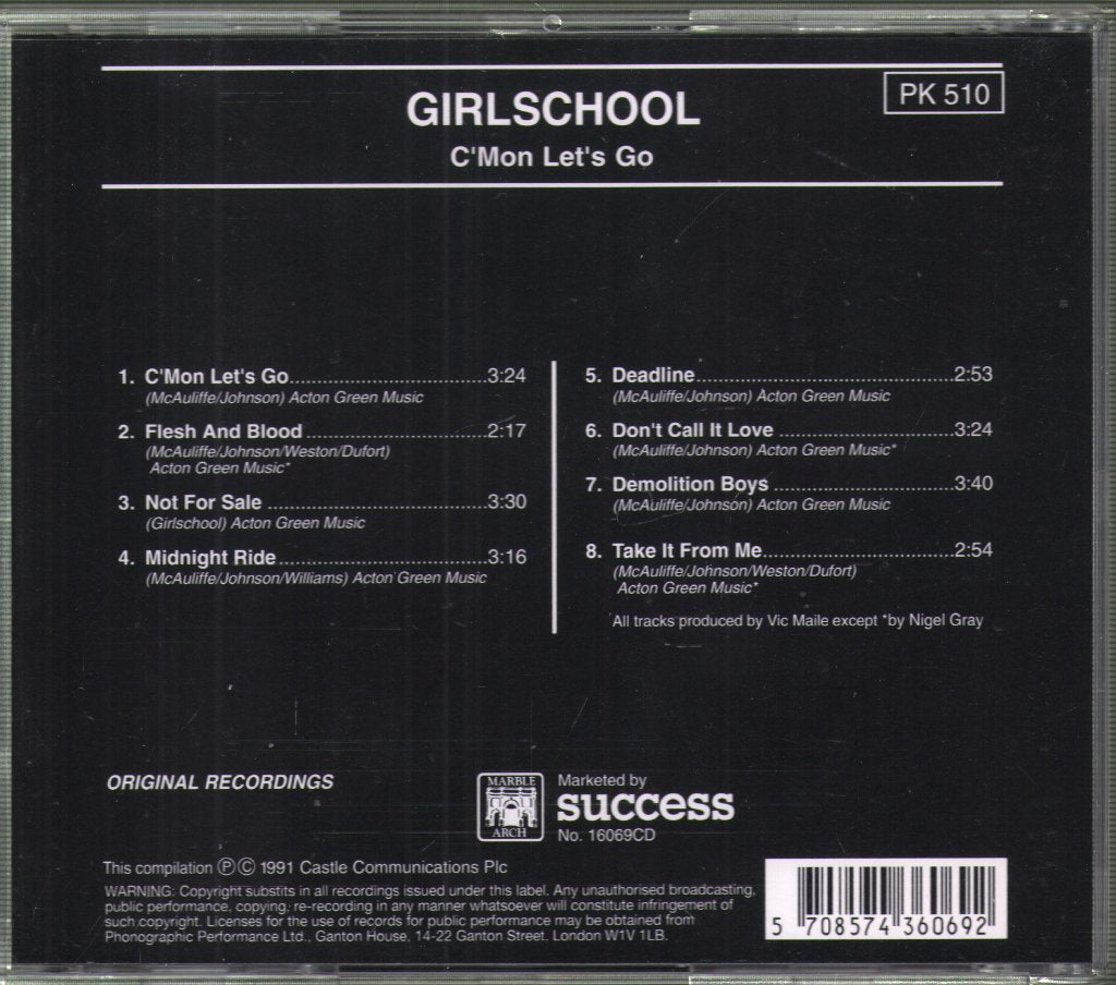 Girlschool - C'Mon Let's Go - Cd