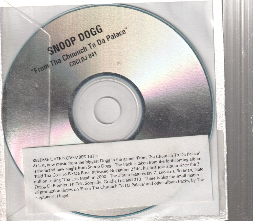 Snoop Dogg Featuring R Kelly - From Tha Chuuuch To Da Palace - Cdr