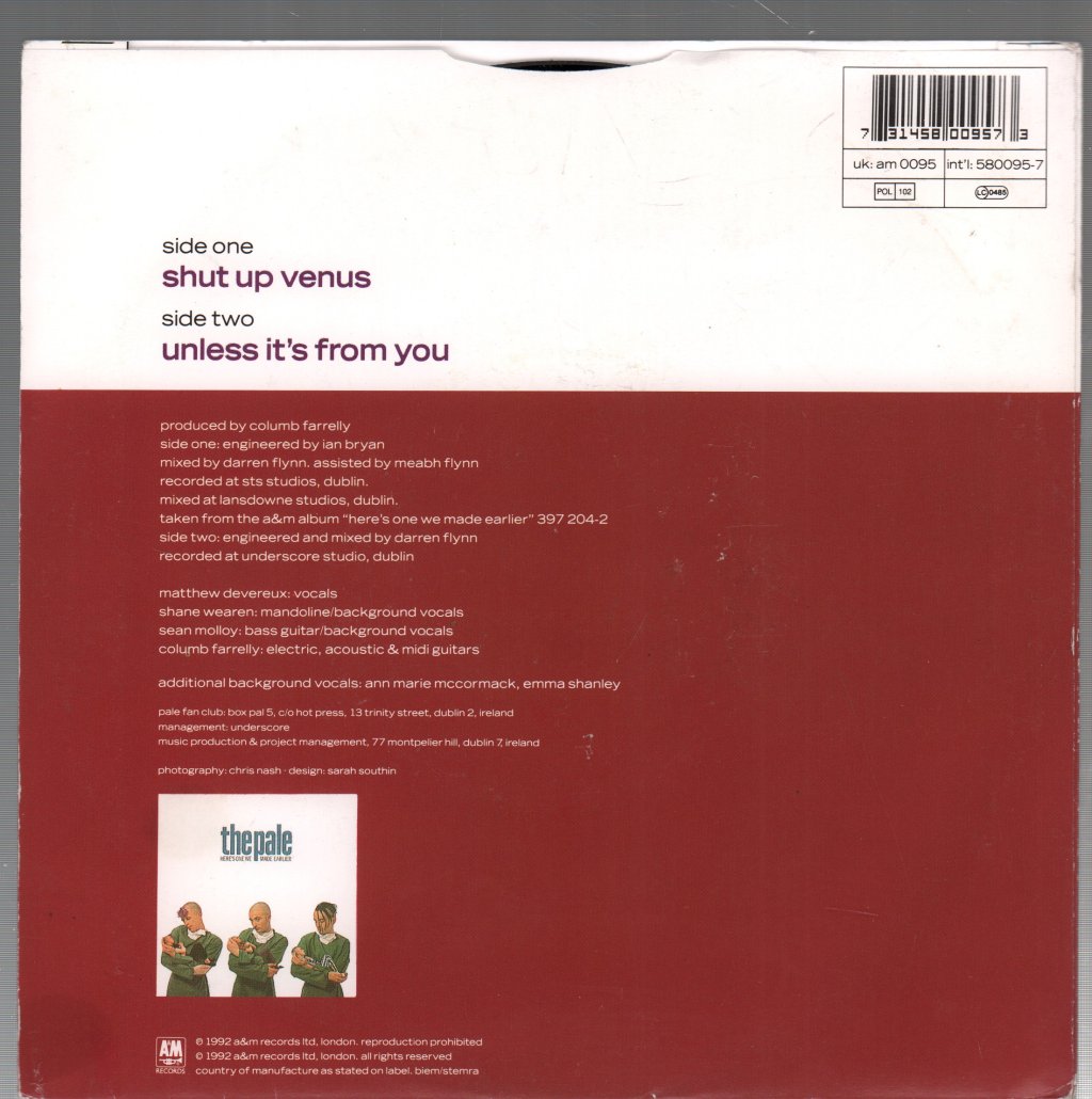 Pale - Shut Up Venus - 7 Inch