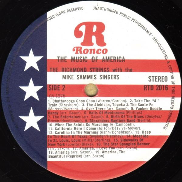 Richmond Strings With The Mike Sammes Singers - Music Of America 1776-1976 - Lp