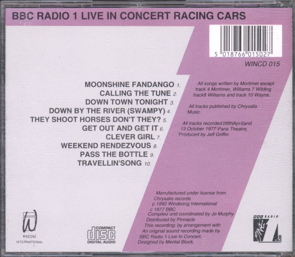 Racing Cars - BBC Radio 1 Live In Concert - Cd