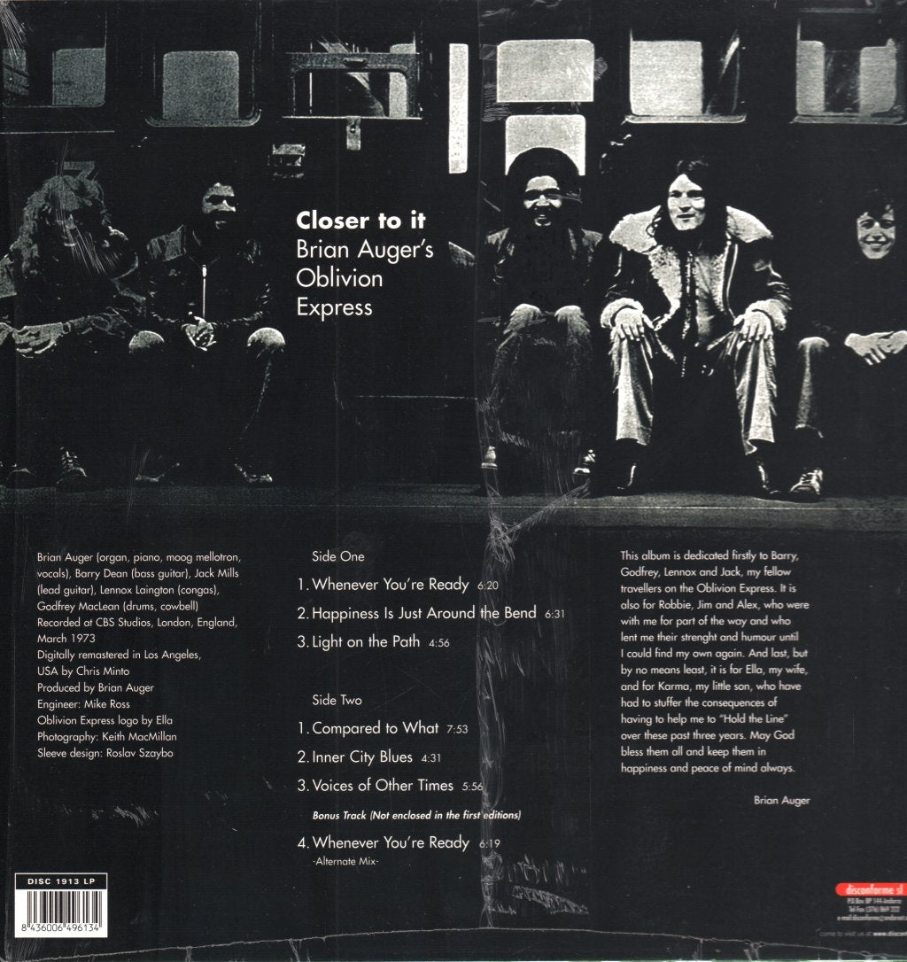 Brian Auger's Oblivion Express - Closer To It - Lp