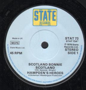 Hampden's Heroes - Scotland Bonnie Scotland - 7 Inch
