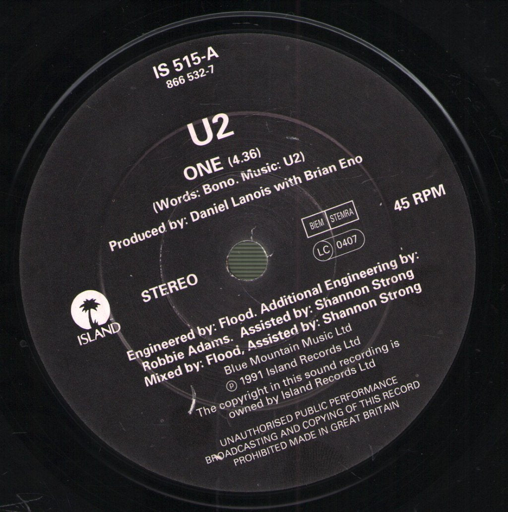 U2 - One - 7 Inch