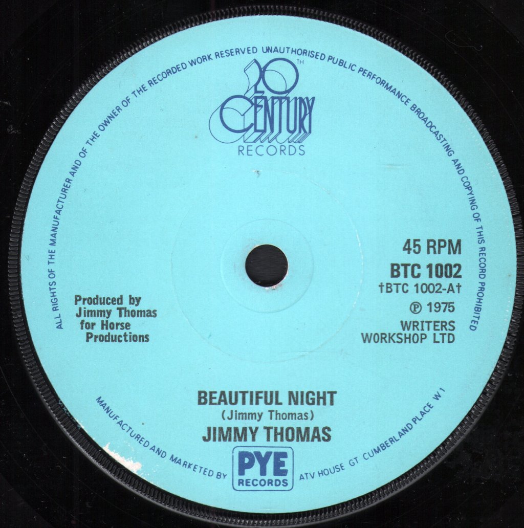 Jimmy Thomas - Beautiful Night - 7 Inch