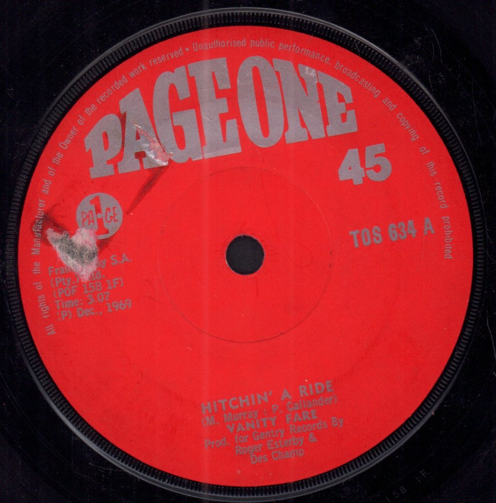 Vanity Fare - Hitchin' A Ride - 7 Inch