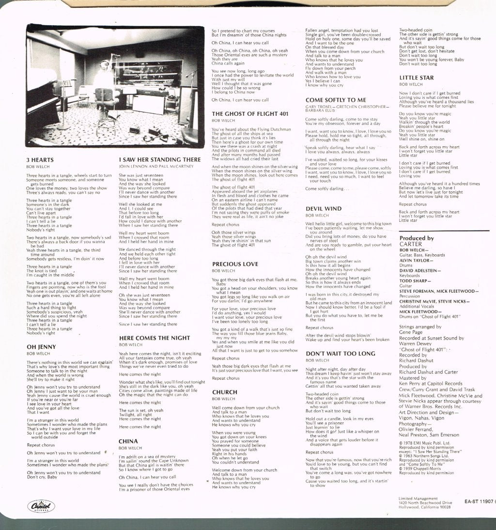 Bob Welch - Three Hearts - Lp