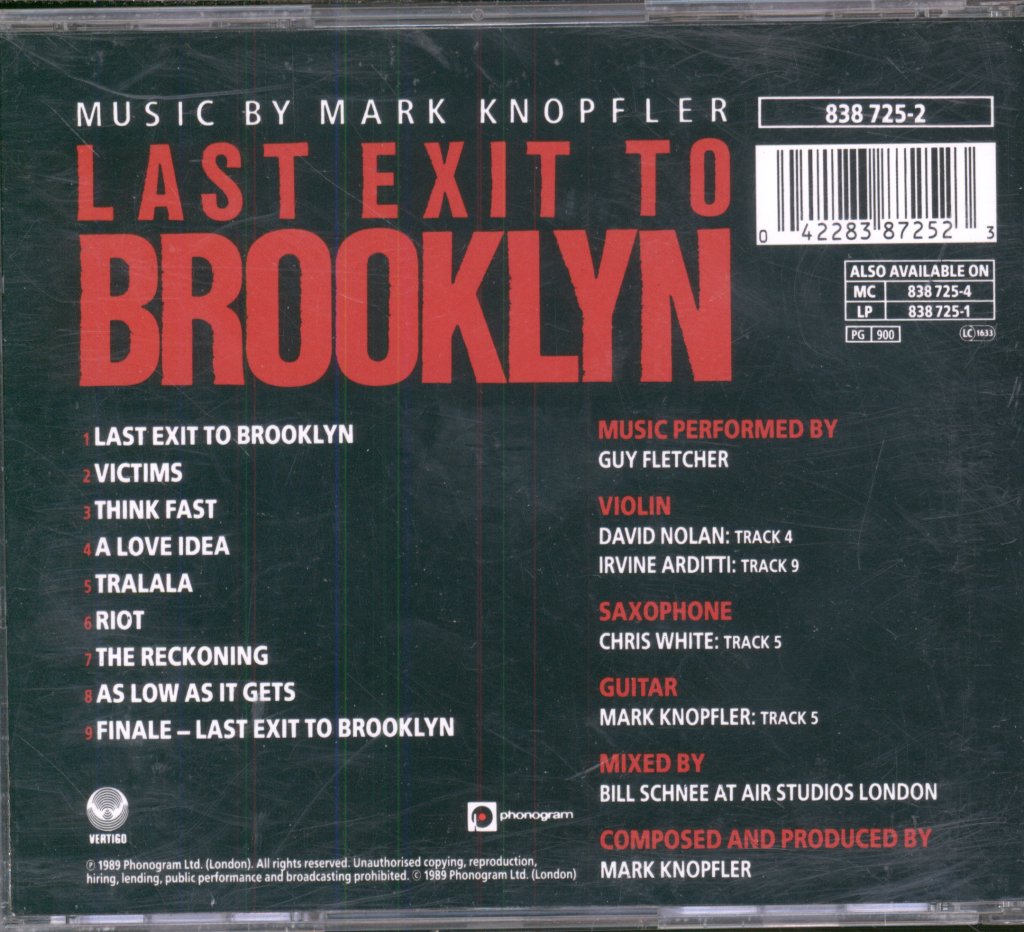Mark Knopfler - Last Exit To Brooklyn - Cd