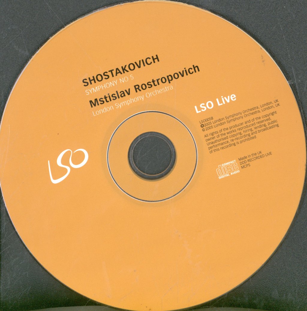 Mstislav Rostropovich, London Symphony Orchestra - Shostakovich - Symphony No 5 - Cd