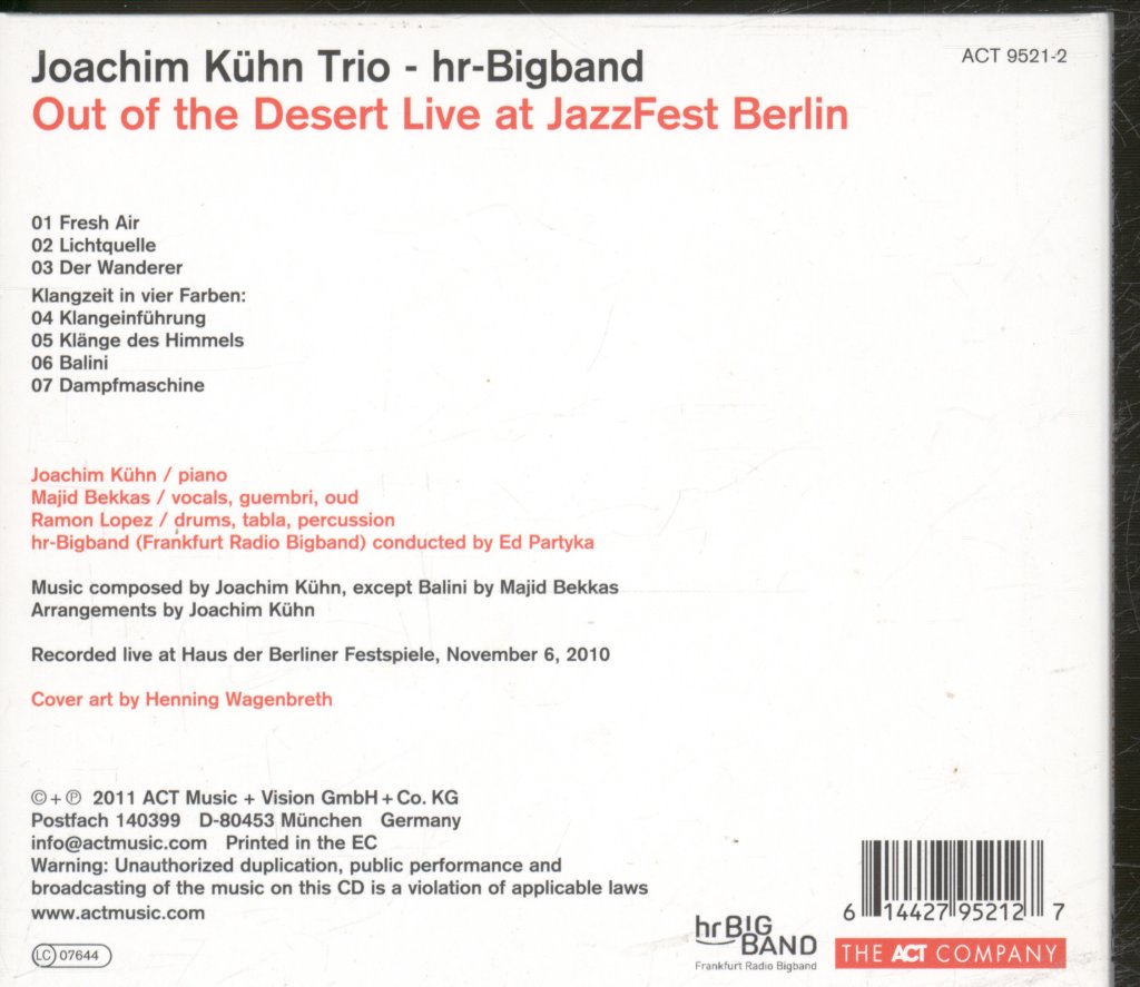 Joachim Kühn Trio & hr-Bigband - Out Of The Desert Live At Jazzfest Berlin - Cd