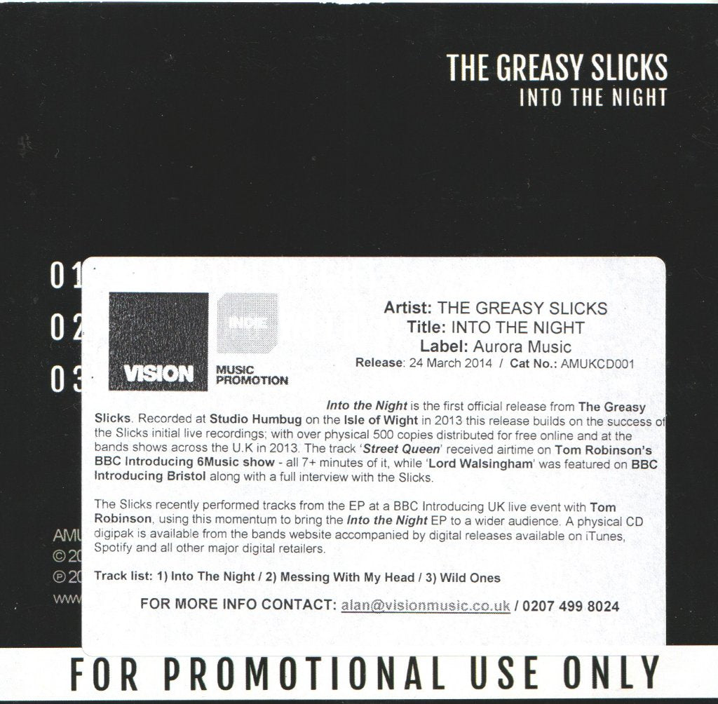 Greasy Slicks - into the night - Cdr