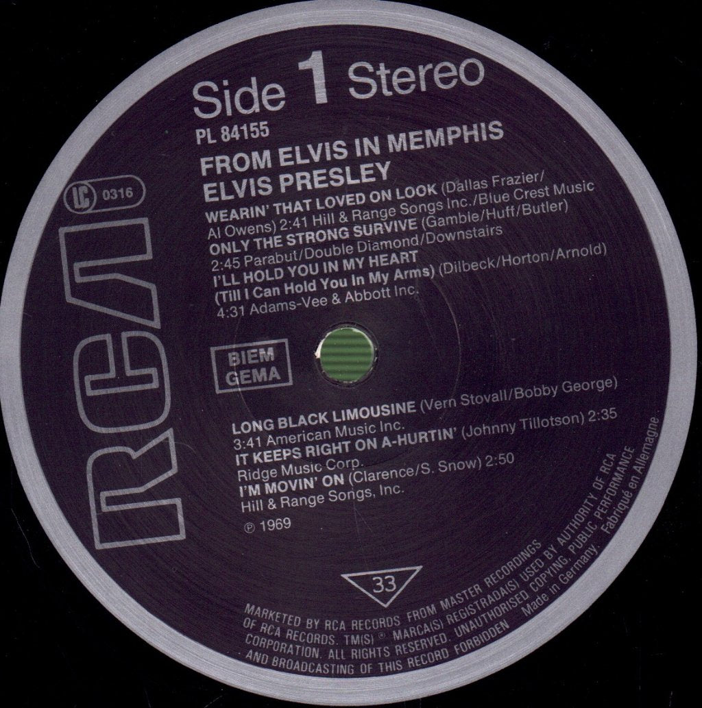 Elvis Presley - From Elvis In Memphis - Lp