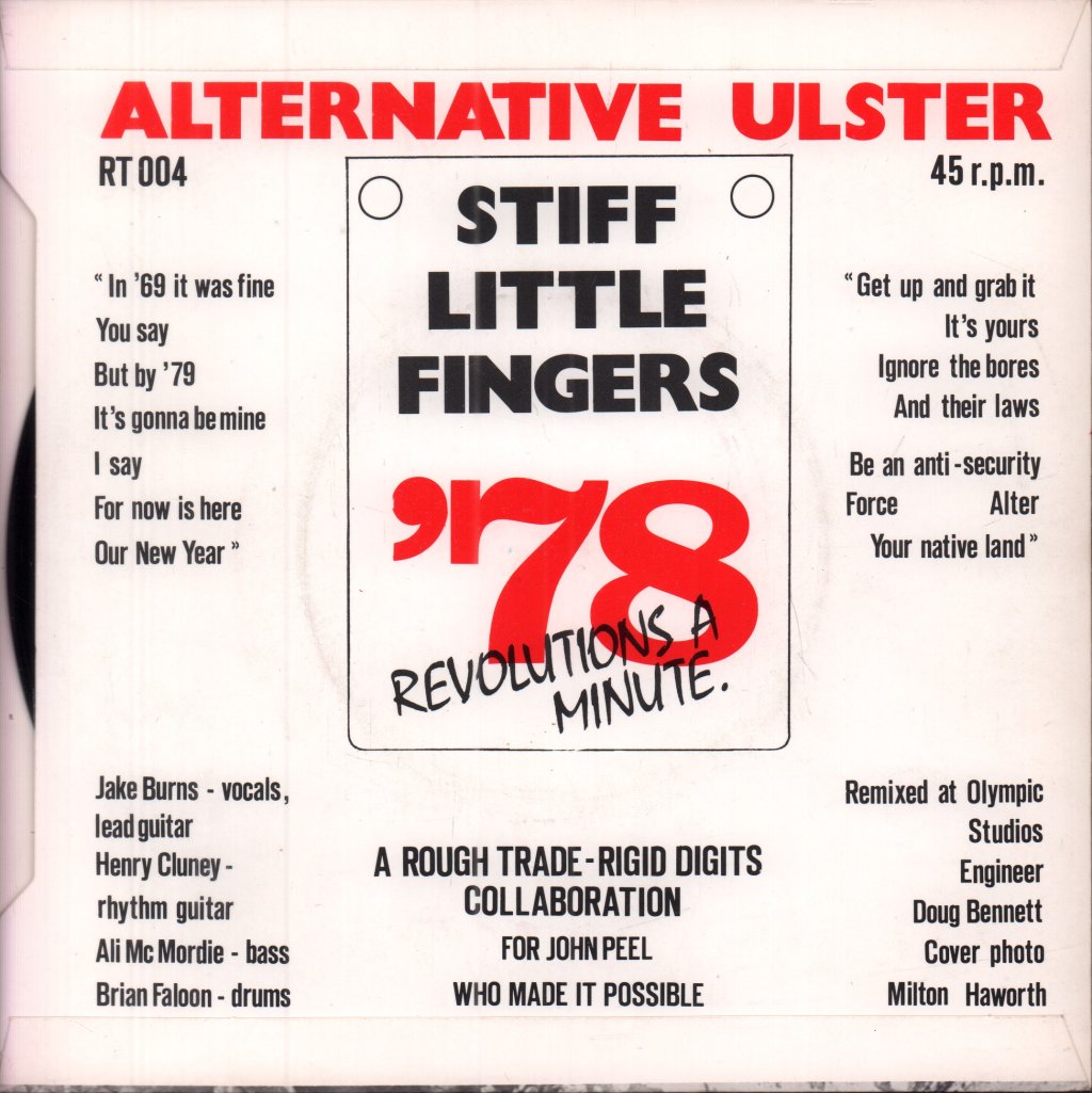 Stiff Little Fingers - Alternative Ulster - 7 Inch