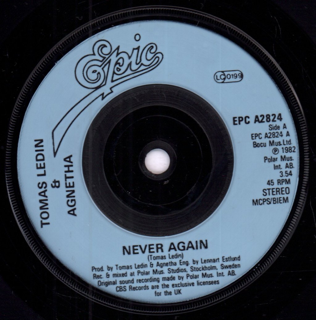 Tomas Ledin And Agnetha - Never Again - 7 Inch