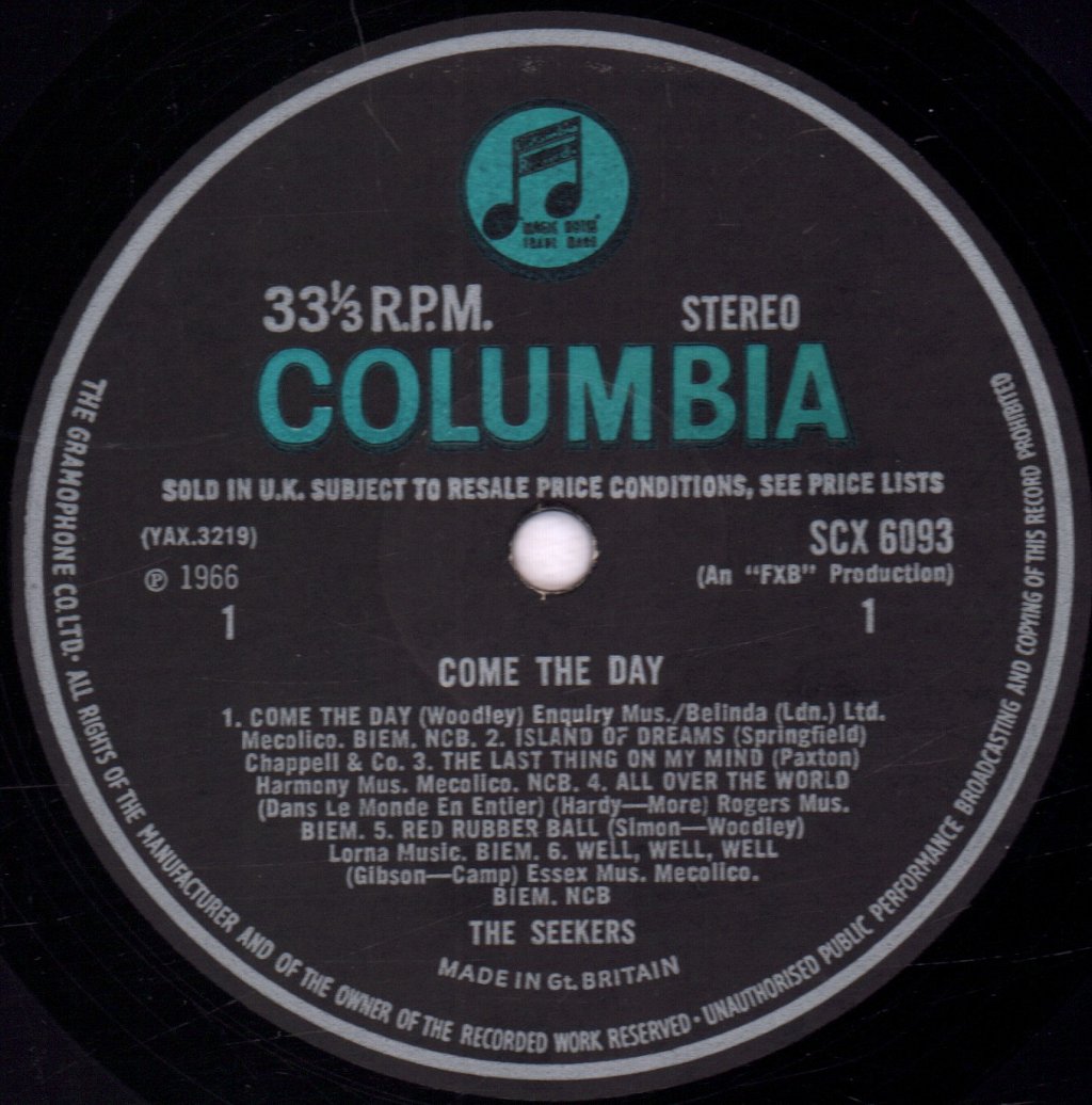 Seekers - Come The Day - Lp