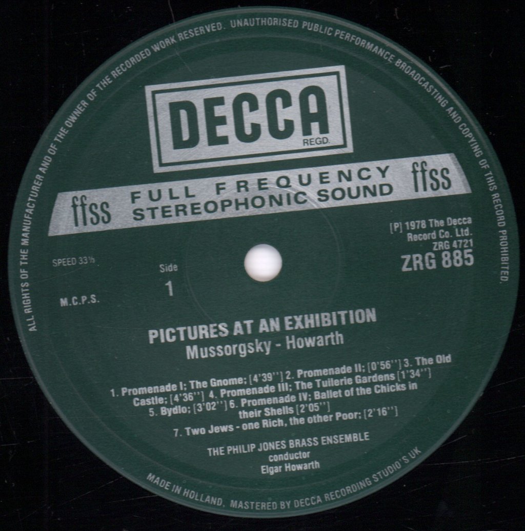 Philip Jones Brass Ensemble - mussorgsky Pictures At An Exhibition - Lp